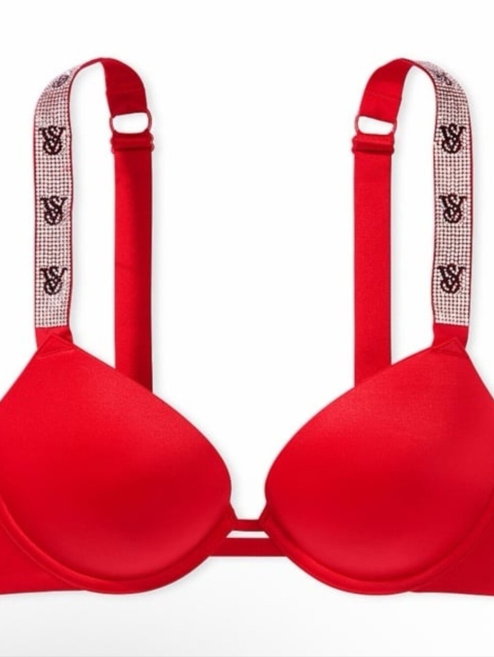 Victoria's Secret Very Sexy Logo Shine Strap Push-Up Bra Red | 38D